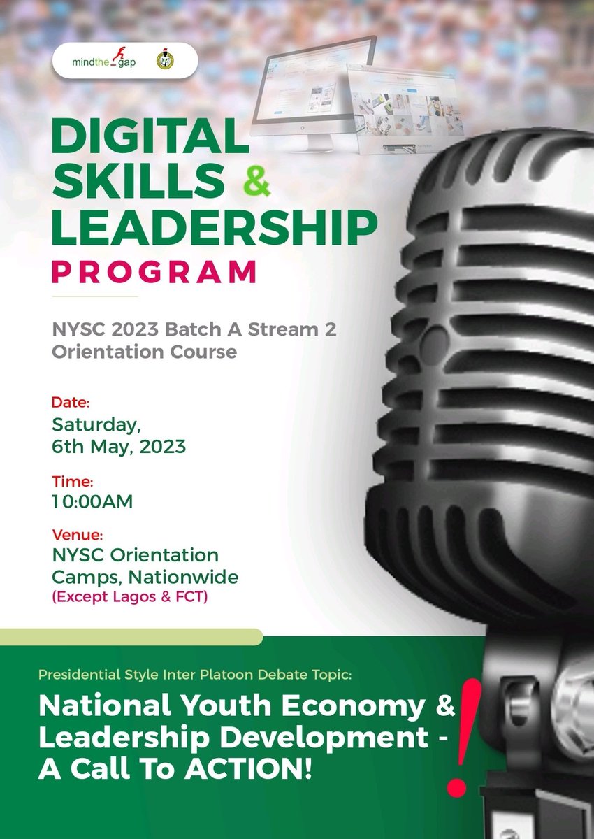 MindThe_GapNG's tweet photo. Wow! Live at 35 @officialnyscng #NYSC23A2 Camps, over 70k CMs to be reached, 35 Lead Trainers/Digital Innovation Leads, over 70 Digital Onboarders/Community Manager, 700 INCREDIBLE DEBATERS, 1 Message #TheYouthsAreHere #HelpOurYouth #TheTruth2Know #MTGNg https://t.co/wzW2rijHXR https://t.co/99n1jc9l6V