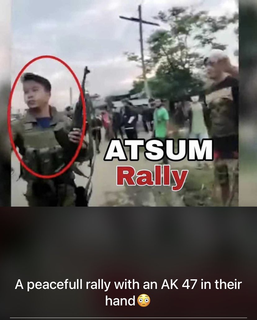 KonsamPrakash's tweet photo. @Spearcorps @adgpi @easterncomd In the name of peaceful rally organised by ATSUM, the Kuki militants can be seen involved holding AK 47 riffles. Celebrating after burning houses of Meitei Community in Churachandpur. This was a preplanned attacked to Meitei Community in the name of opposing ST demand. https://t.co/7CfUjx2yo7