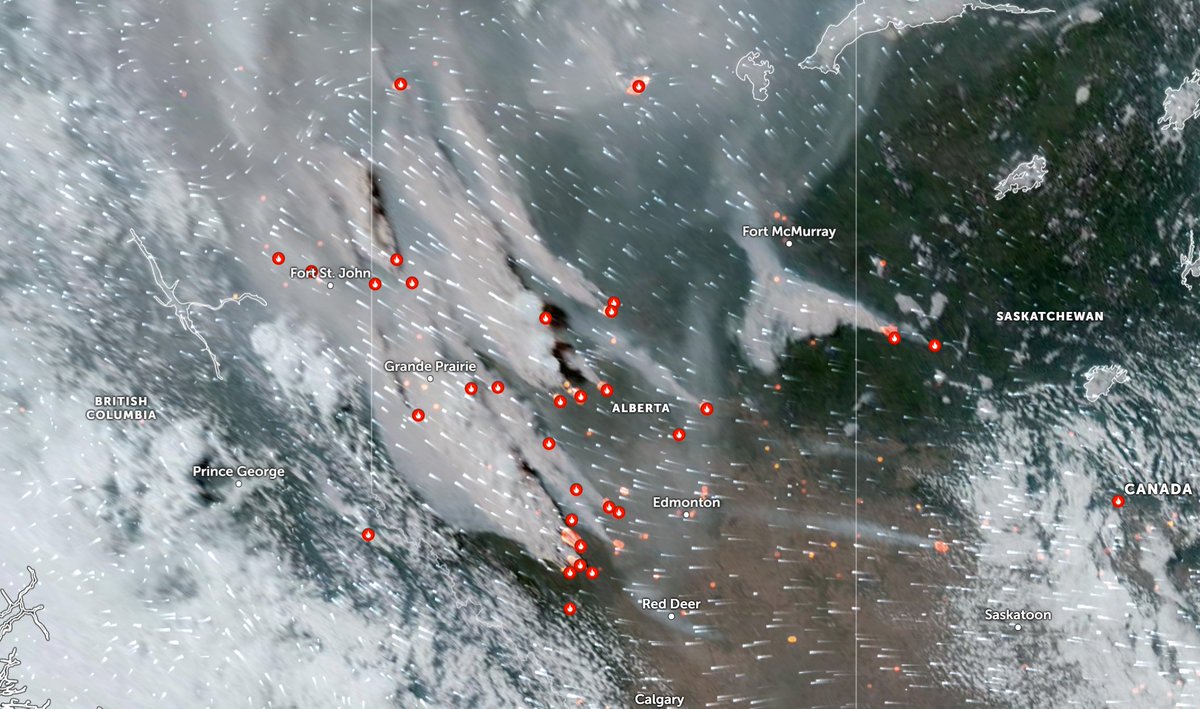 How day turned to night in NW Alberta. #GrandePrairie #ABWildfire  #AlbertaWildfires