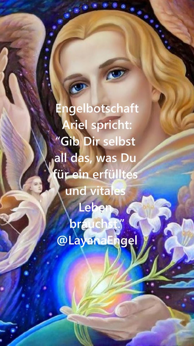 EngelLayana's tweet photo. Engelbotschaft
Ariel spricht:
“Gib Dir selbst all das, was Du für ein erfülltes und vitales Leben brauchst.”
angel message
Ariel speaks:
"Give yourself everything you need for a fulfilling and vital life." https://t.co/whhECCM0pD