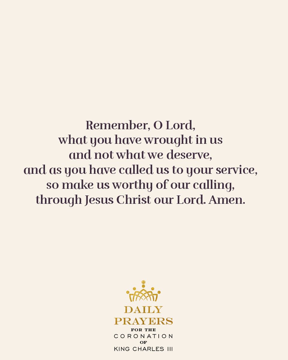 All that we have and all that we are comes from the love of God.  

We give thanks and praise to our Heavenly Father, the King of Kings, on the #Coronation of King Charles III.