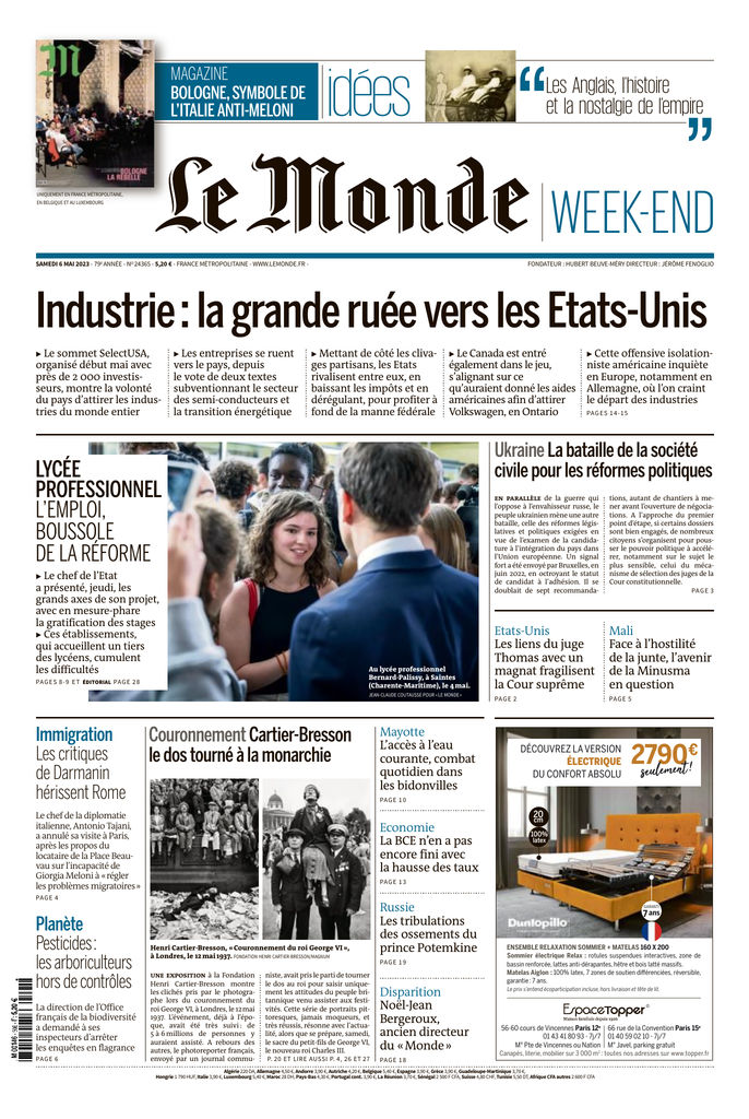 UnesDuJour's tweet photo. Les Unes de ce samedi 6 mai  📰 https://t.co/LTbEy6oy2e