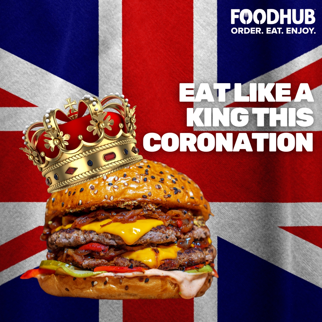 FoodhubUK's tweet photo. The #KingsCoronation is just around the corner 👑 Join us in the festivities by letting us know what you'll be doing this coronation, and we'll choose 3 lucky winners to eat like a king! 🙌 

*Retweet for an extra entry. 

#Foodhub #LongLiveTheKing #CoronationCelebrations https://t.co/xWIQyIxtaO