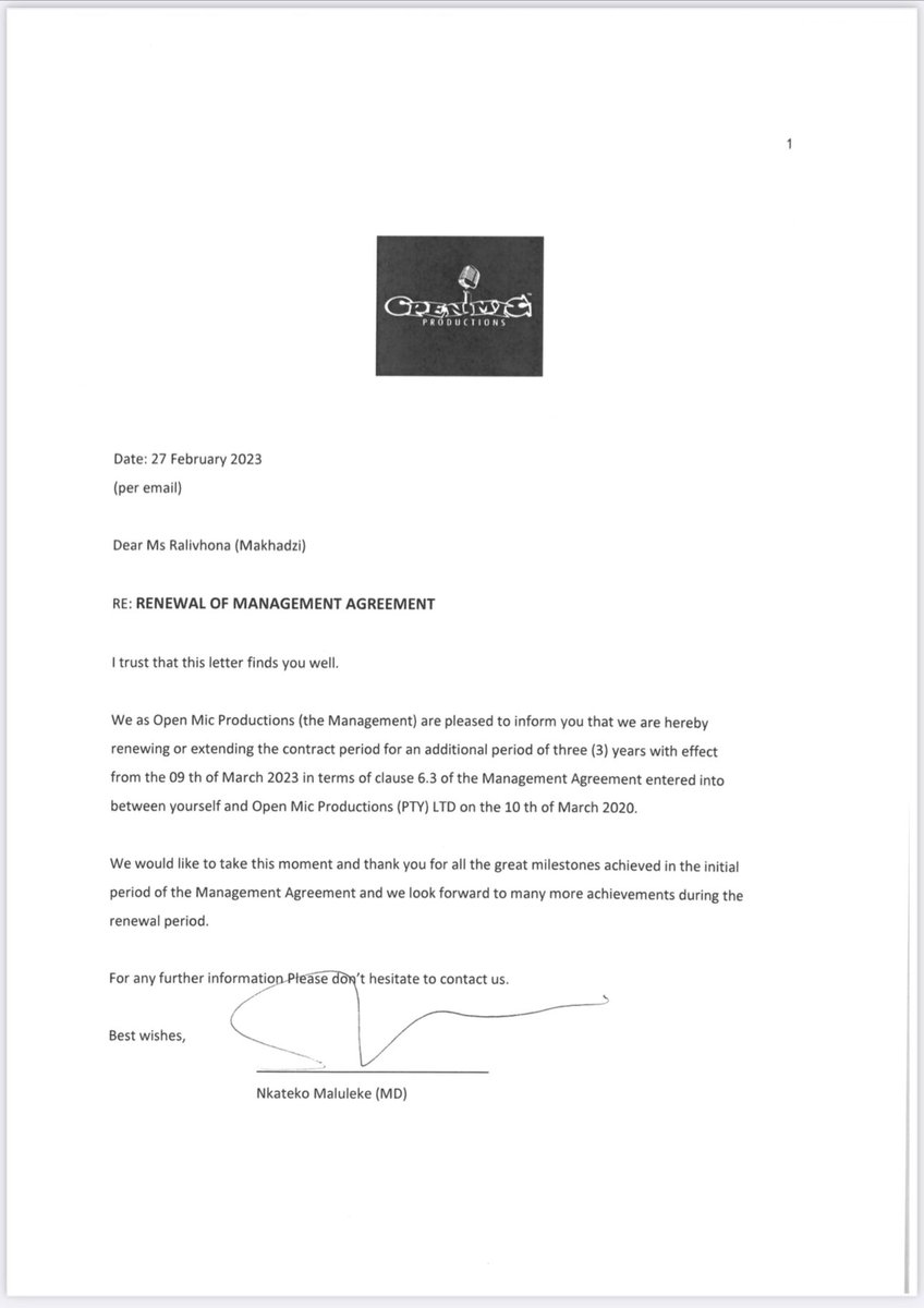 MakhadziSA's tweet photo. Here is the letter that I recieved from open mic , they were not asking me if I stl want to work with them, they were just telling me  cz iam their slave 😒💔. https://t.co/QlsFOjSLp5