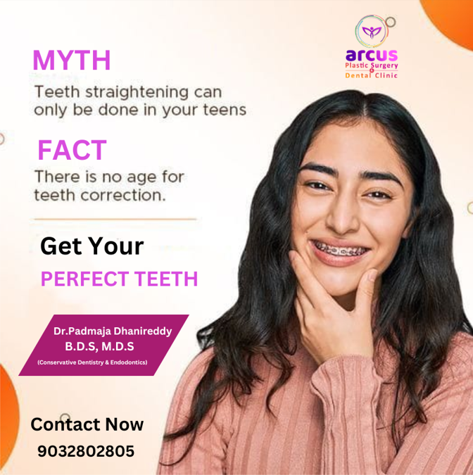 One of the common misconceptions regarding #TeethStraightening is that it should be done only in the early part of your life. 

This treatment can be started as young as 7 years old if you have healthy gums and bones. There is no upper age limit for #Braces.