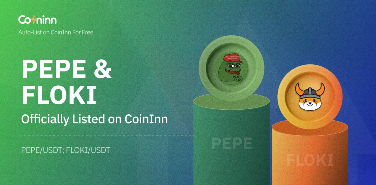 coin_inn's tweet photo. CoinInn listed PEPE(Pepe) and FLOKI(Floki), and we support trading for PEPE/USDT, FLOKI/USDT, PEPE/USDC, FLOKI/USDC, PEPE/EUR, FLOKI/EUR, PEPE/GBP and FLOKI/GBP trading pairs now.https://t.co/YL9l11vf5O #PEPE #FlokiGOLD #FlokiGOLD https://t.co/gNpRv4vQvV