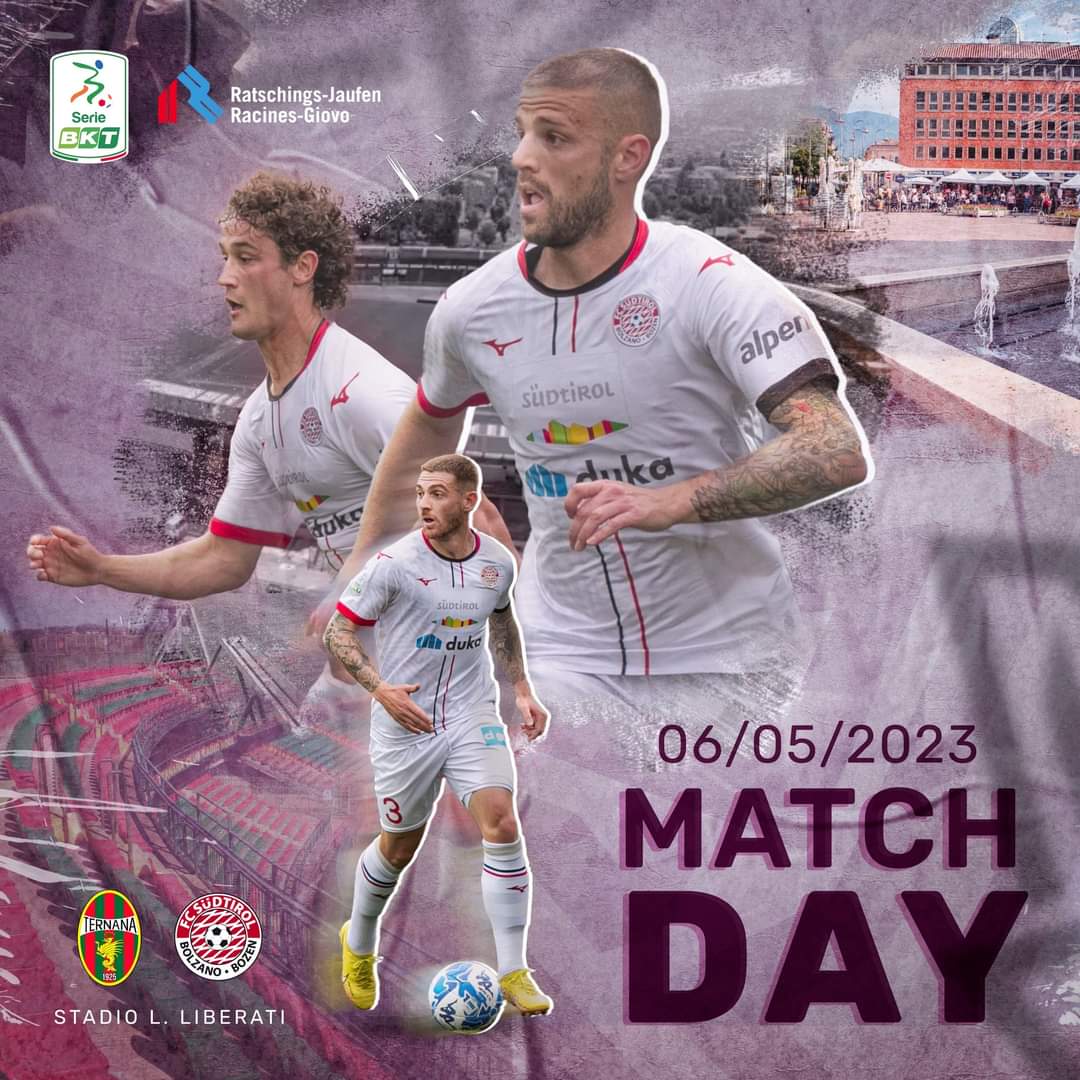 fclubsuedtirol's tweet photo. ⚪️MATCHDAY🔴
🆚 @TernanaOfficial
🏆 Serie B - 36a giornata
🏟 Stadio "Libero Liberati", Terni
⌚️ Ore 14.00
#TERFCS #TernanaFCSüdtirol #SerieB #SerieBKT #whitereds https://t.co/DEcs7iInE4