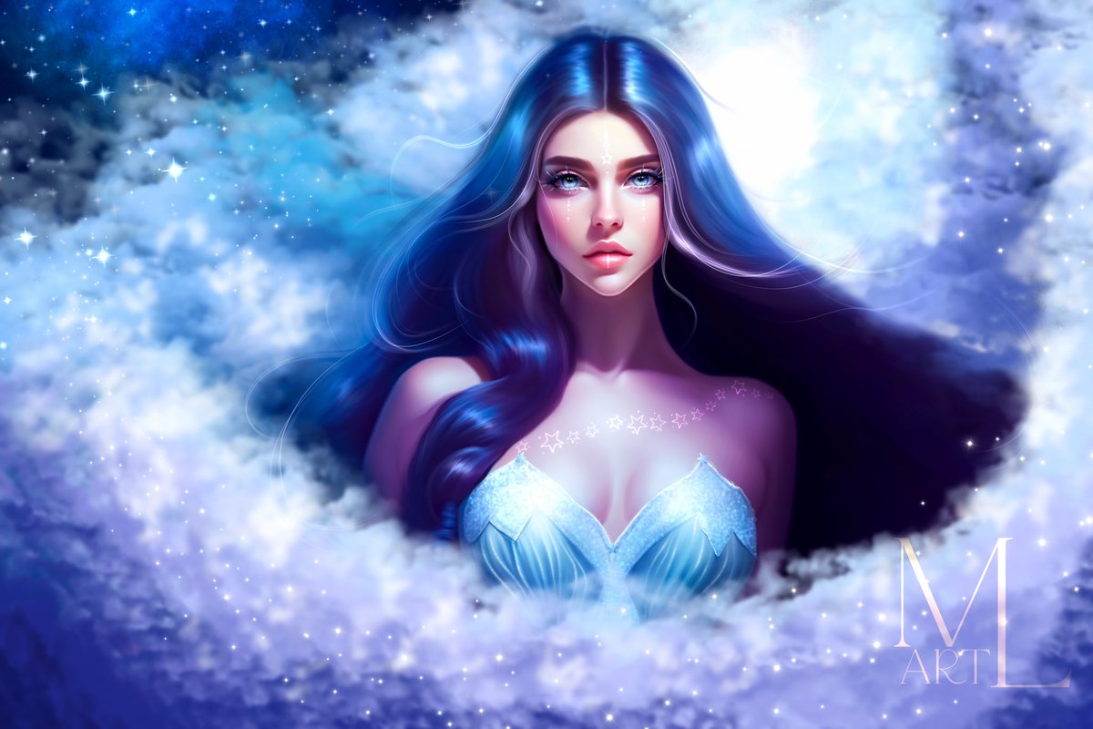 LinaMoore_Art's tweet photo. Introducing "Princess of the Night" - a stunning digital illustration character with a mystical aura. Gaze at the stars and get lost in its dreamy vibes. #digitalillustration #fantasyart #princessofthenight https://t.co/eunT5Jf6e2