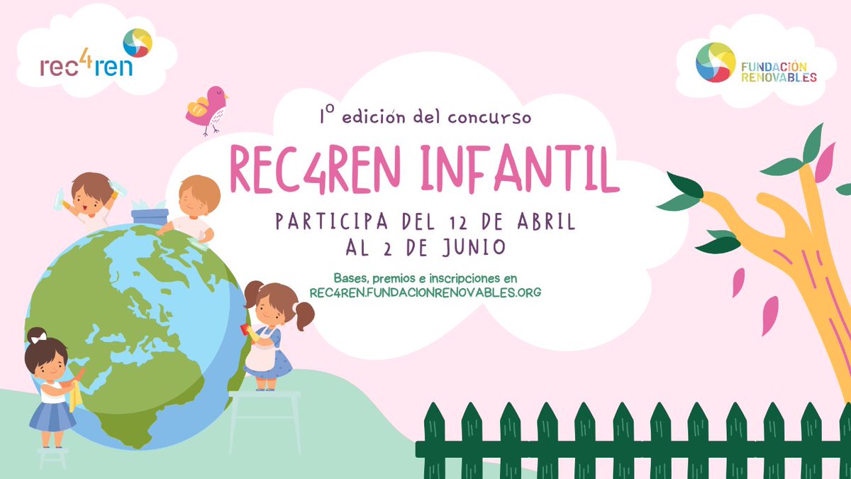 FRenovables's tweet photo. ⚠️PARA LOS MÁS PEQUES DE LA CASA🚸

🟢En el marco del #concursoRec4Ren, hemos dedicado un concurso especial para los más peques.

Tus hijos, primos o sobrinos pueden participar con su clase. ¿Quieres saber cómo? Accede a las bases 👇
https://t.co/OaLurp8AbF https://t.co/A2mq5KtFn1
