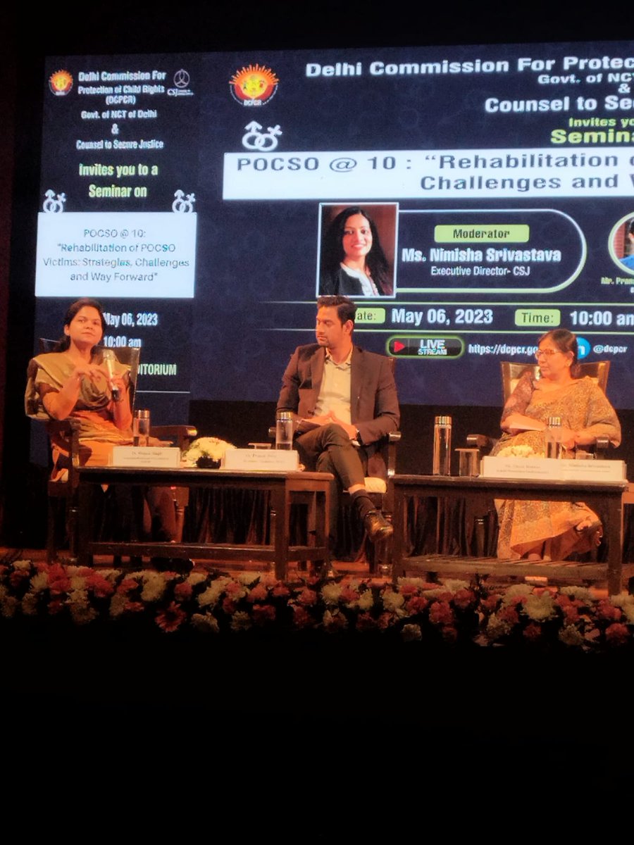 DCPCR's tweet photo. “Short term impacts can be seen as difficulties in attachments, studying, depression, anxiety, socialising, when this (abuse) happens inside the family, it’s a grave problem”
- says Shipra Singh, Associate Professor @DelhiIhbas #DCPCRxCSJ #POCSOat10 https://t.co/iObfNuUdTF