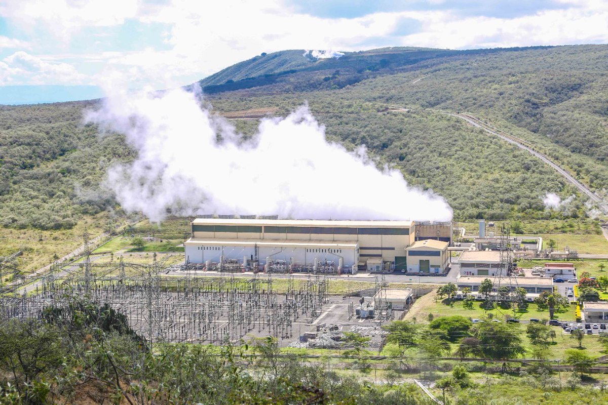 Mannywandera's tweet photo. Kenya's Geothermal energy can be traced back to 1985 when @KenGenKenya commissioned its first 45MW Olkaria I Geothermal power plant  and today the company boasts of 799MW of Geothermal installed capacity. #GreenEnergyKE #GermanyInOlkaria https://t.co/QnpmLXVwfb