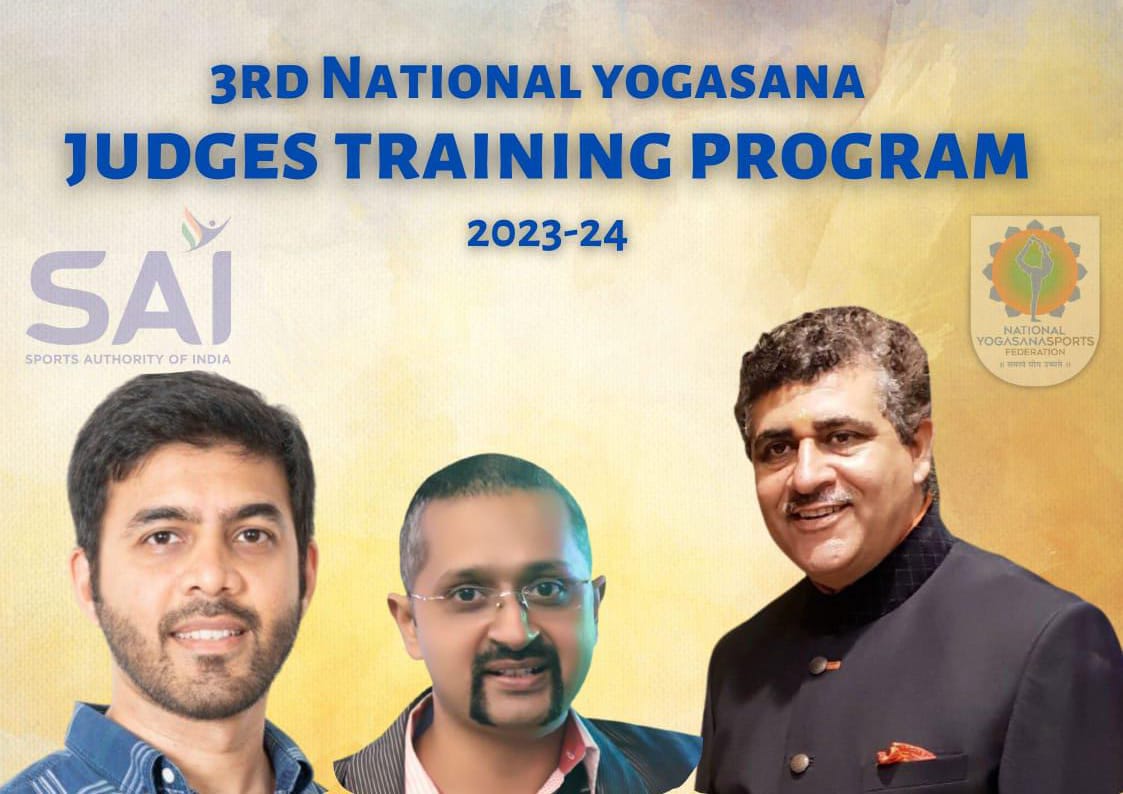dkdewangan_'s tweet photo. #NationalJudgesTraining2023
We are grateful to our respected NYSF President @UditSheth  Secretary General @DrJaideepArya  &amp; Treasure @SabLokTantra for their sincere support to formulate the National Yogasana Judge Training Program 2023-2024 promoting Yogasana as a global sport.🧘‍♂️ https://t.co/iGWMntQlkc