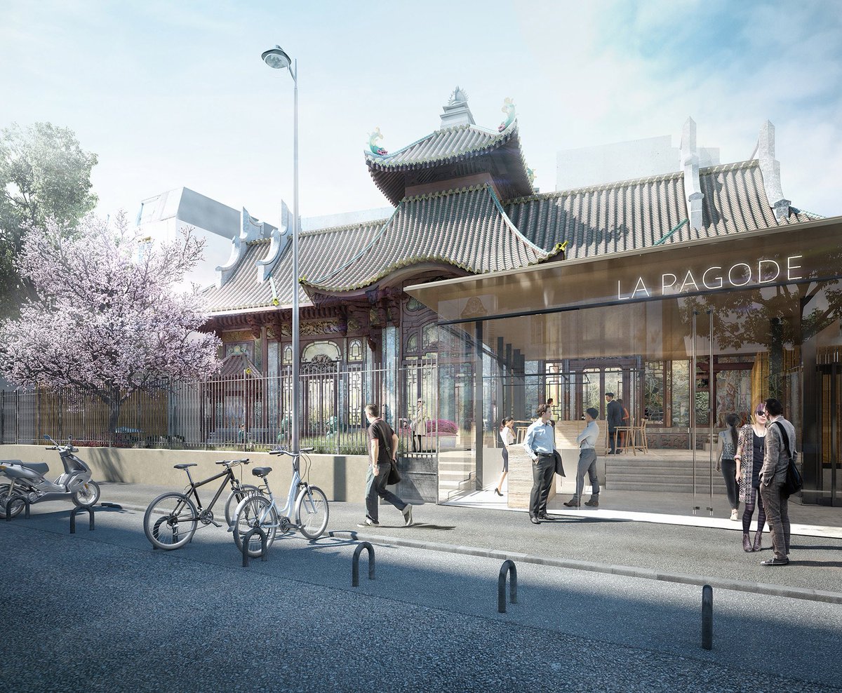 QsB75's tweet photo. La Pagode - Avant / Aujourd’hui / Demain ?
Tous les arbres, la végétation, le sol en pleine terre et l’enceinte de ce havre de paix ont été rasés en 2020 (alors que tout était protégé). Bientôt un sinistre jardin sur dalle avec un seul arbre. Saccage triste à pleurer. https://t.co/iYStdPqhZ2