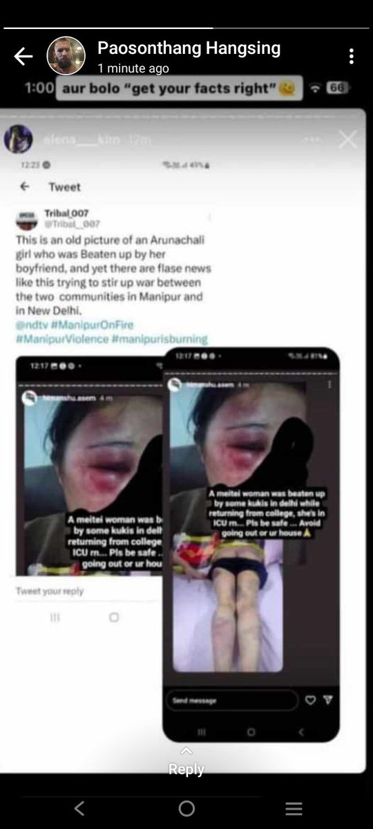 Ruthlhungdim7's tweet photo. #TribalLivesMatter
#TribalsOfManipur
#ManipurViolence
#manipurisburning
PLEASE 🙏 don't fall for FAKE NEWS given by the MEITEI people. Like just how can a human being lie soooo much it's beyond my understanding 😭 https://t.co/gKfJNNkxnu