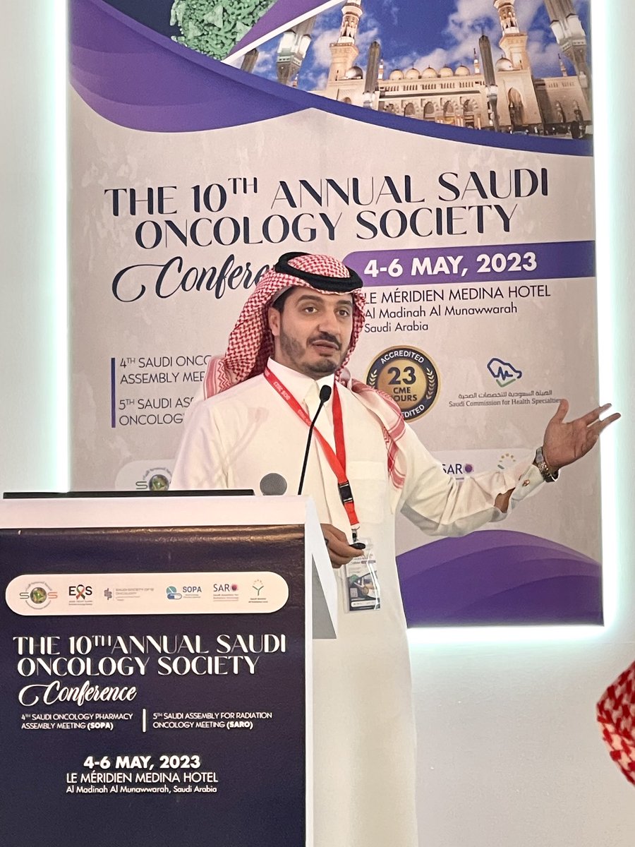 SOPS_SA's tweet photo. Dr. Mejdal Alqahtani is now highlighting the uses of ChatGPT in Medical Practice: current applications, limitations, and future possibilities

#4thSOPA 
#10thSOS https://t.co/z208W5vOoY