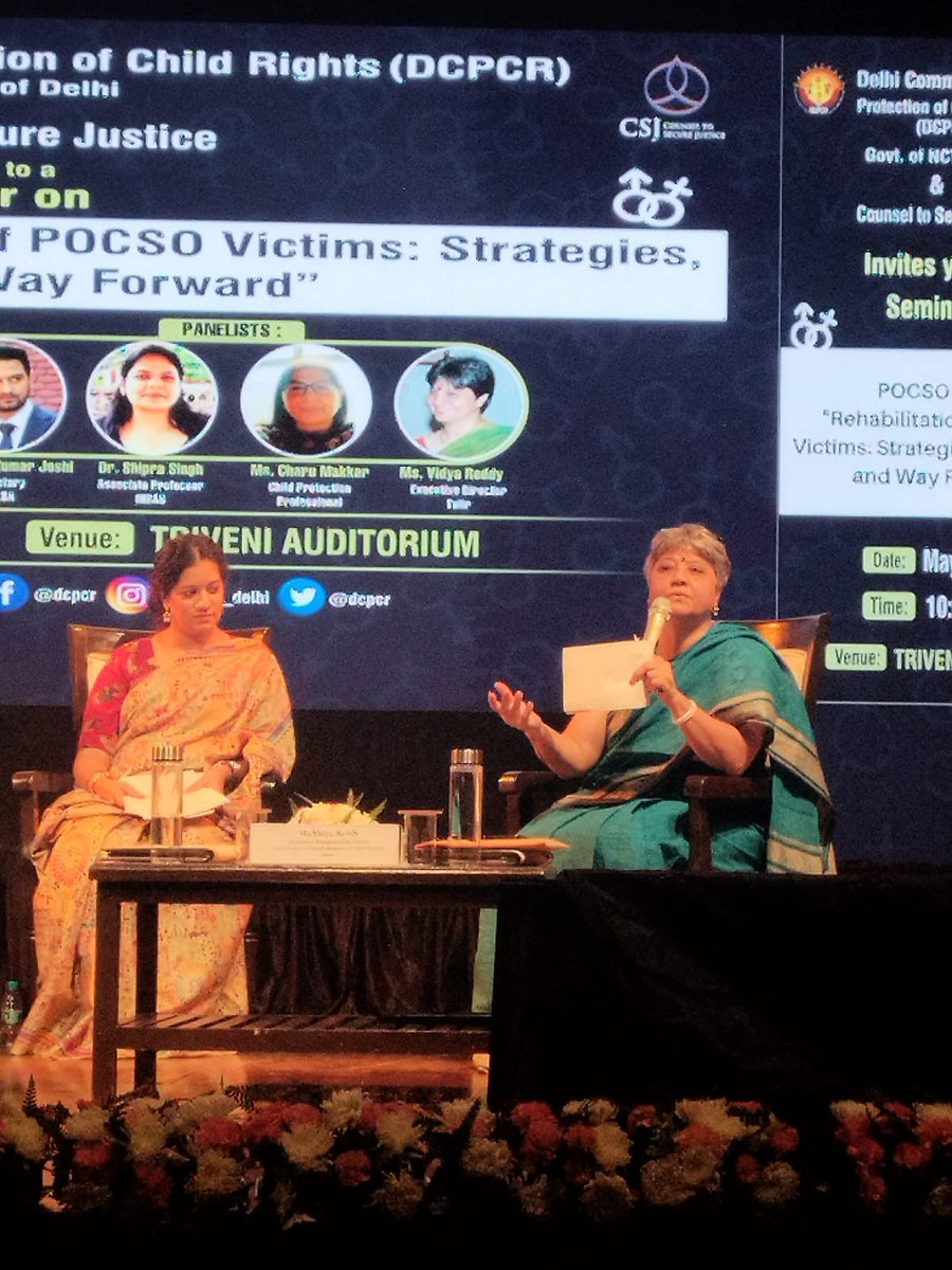 DCPCR's tweet photo. “ In TN, 41A is being issued instead of arresting those accused in romantic cases. One child has stopped lactating as a reaction to stress, thinking about her partner’s arrest!” shares Vidya Reddy, Executive Director @TulirAgainstCSA #DCPCRxCSJ #POCSOat10 🧵85/n https://t.co/5etUizVTGr