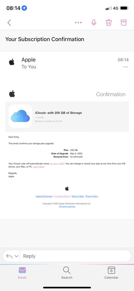 emjhorne's tweet photo. @AppleSupport Your icloud upgrade email “Learn More” link is faulty - please fix! https://t.co/m9ykllu5uD