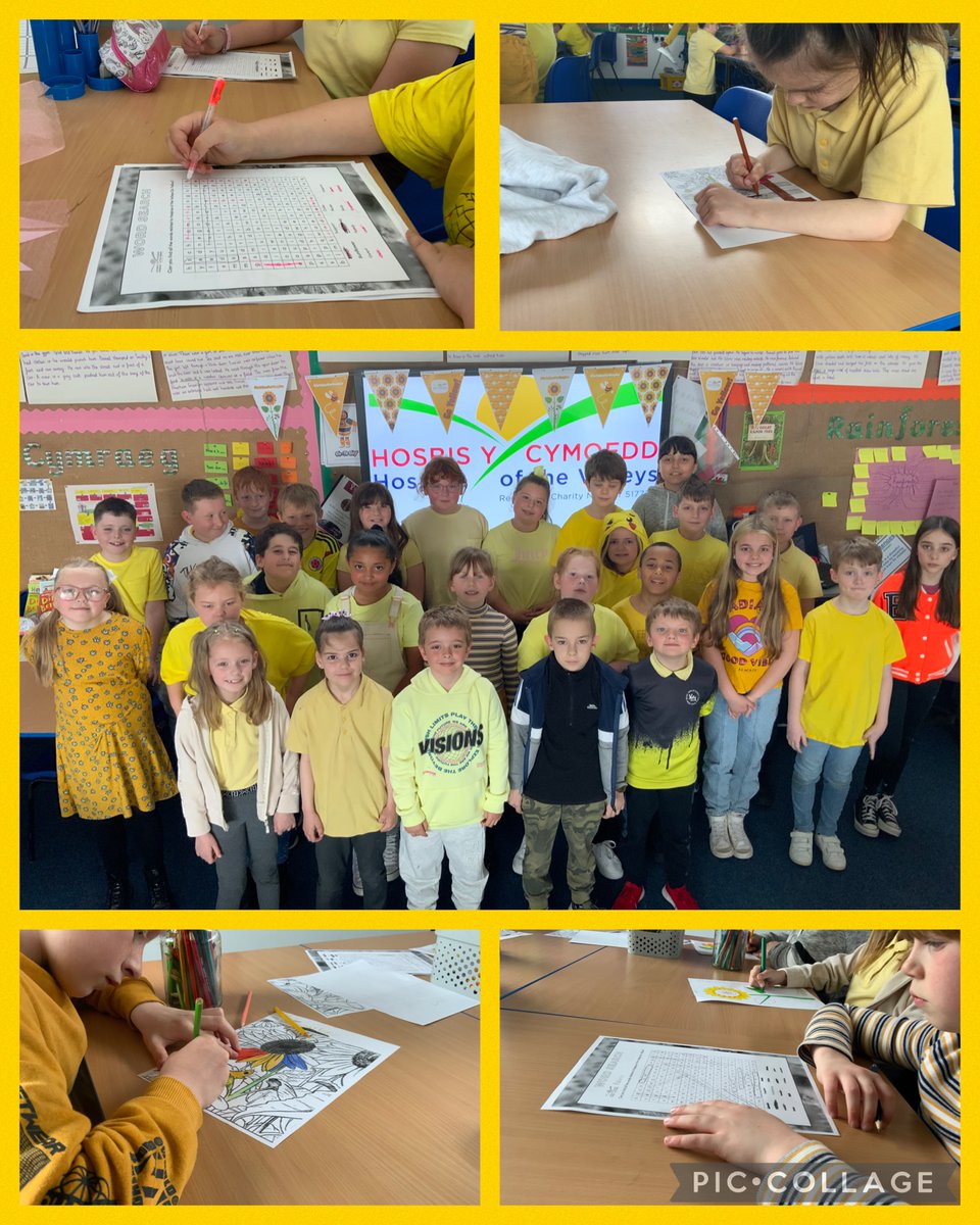 🌻🌻We wore yellow today to support the fantastic work of the Hospice of the Valleys! 🌻🌻 @HOTVFundraising #GoYellowForHospice @rhosyfedwen