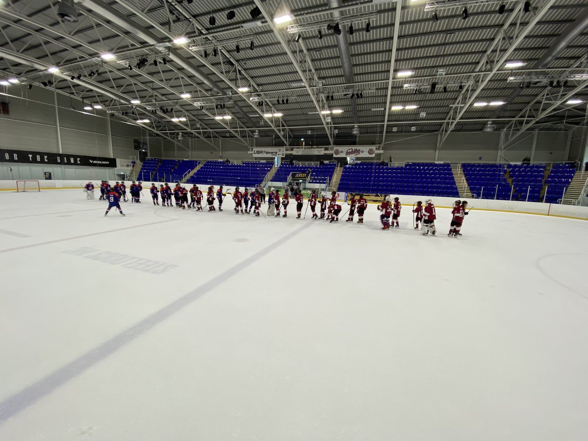 EIHAShowcase23's tweet photo. Game 1 victory for Team Bowns u15s as they edged a enthralling game 6-5.  

The first 3 on 3 overtime ended goalless so no extra point, but lots of great play. 

#Showcase23 https://t.co/e9N5b5fcpv