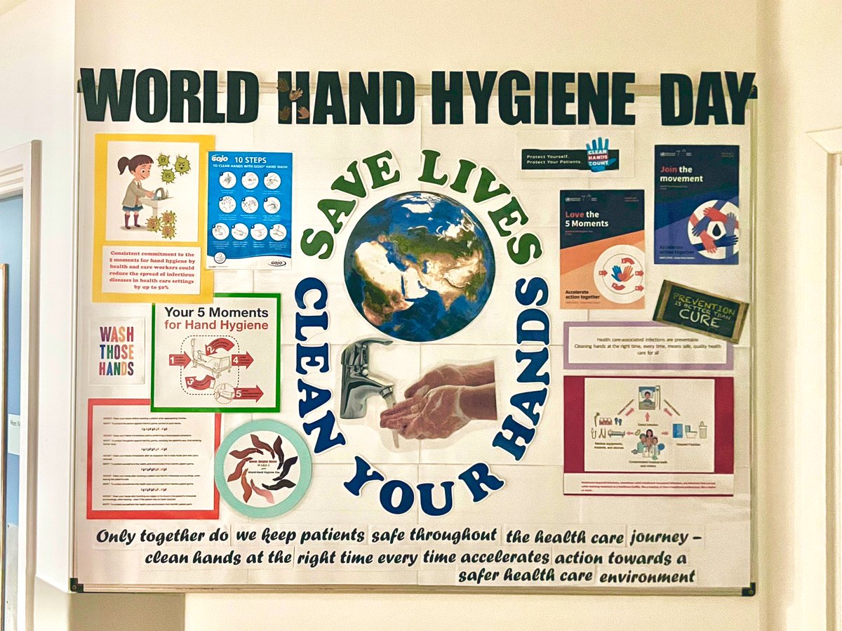 WARD 5 Celebrates World Hand Hygiene Day 👐🏼👐🏽👐🏿👐🏻👐  #CleanHandsSaveLives @UHDBIPCT #HandHygiene @UHDBTrust @lizzie_sidders @alisonwadlow1 #ShortStay #AcuteMedicine