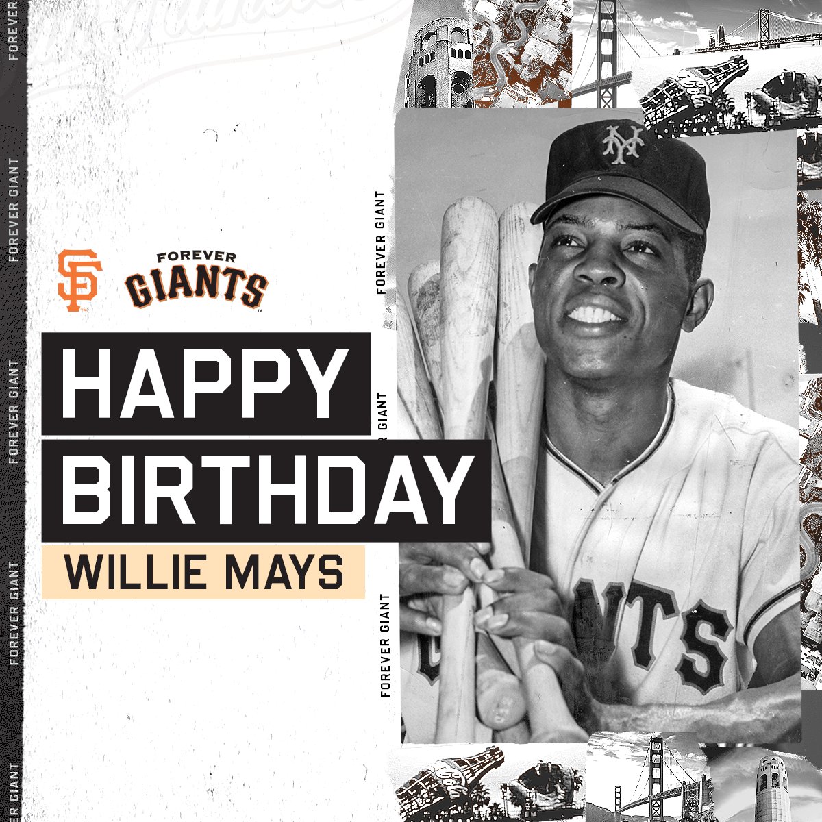 SFGiants's tweet photo. Join us in wishing the happiest of birthdays to the legendary Willie Mays 🎉 https://t.co/oOdIJ4FQA7