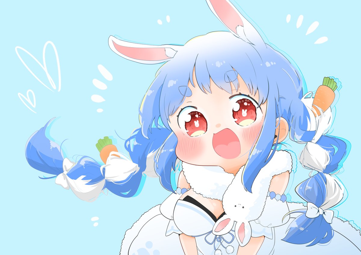 兎田ぺこら 「推し始めて1年くらいたった #ぺこらーと」|矢尾いっちょのイラスト
