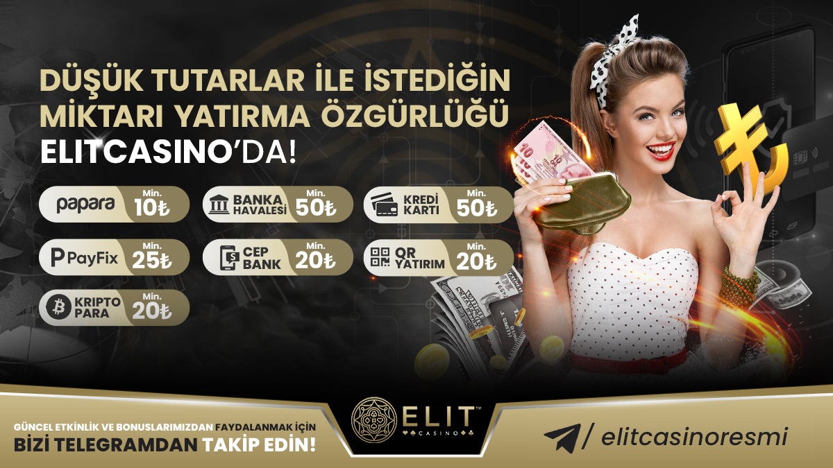 Bunlar ve çok daha fazla seçenek;
Elit Casino'nun Elit ayrıcalıklarından sadece birkaçı...