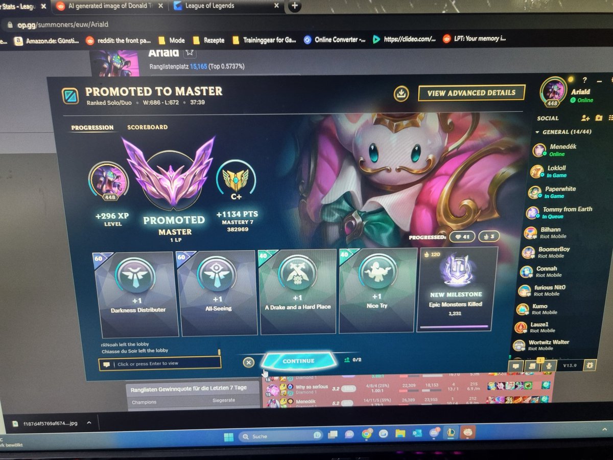 doubstef's tweet photo. Zum ersten Mal Master in League seit ich das Spiel spiele. Speechless, relieved and happy! https://t.co/FkNuvo63Th