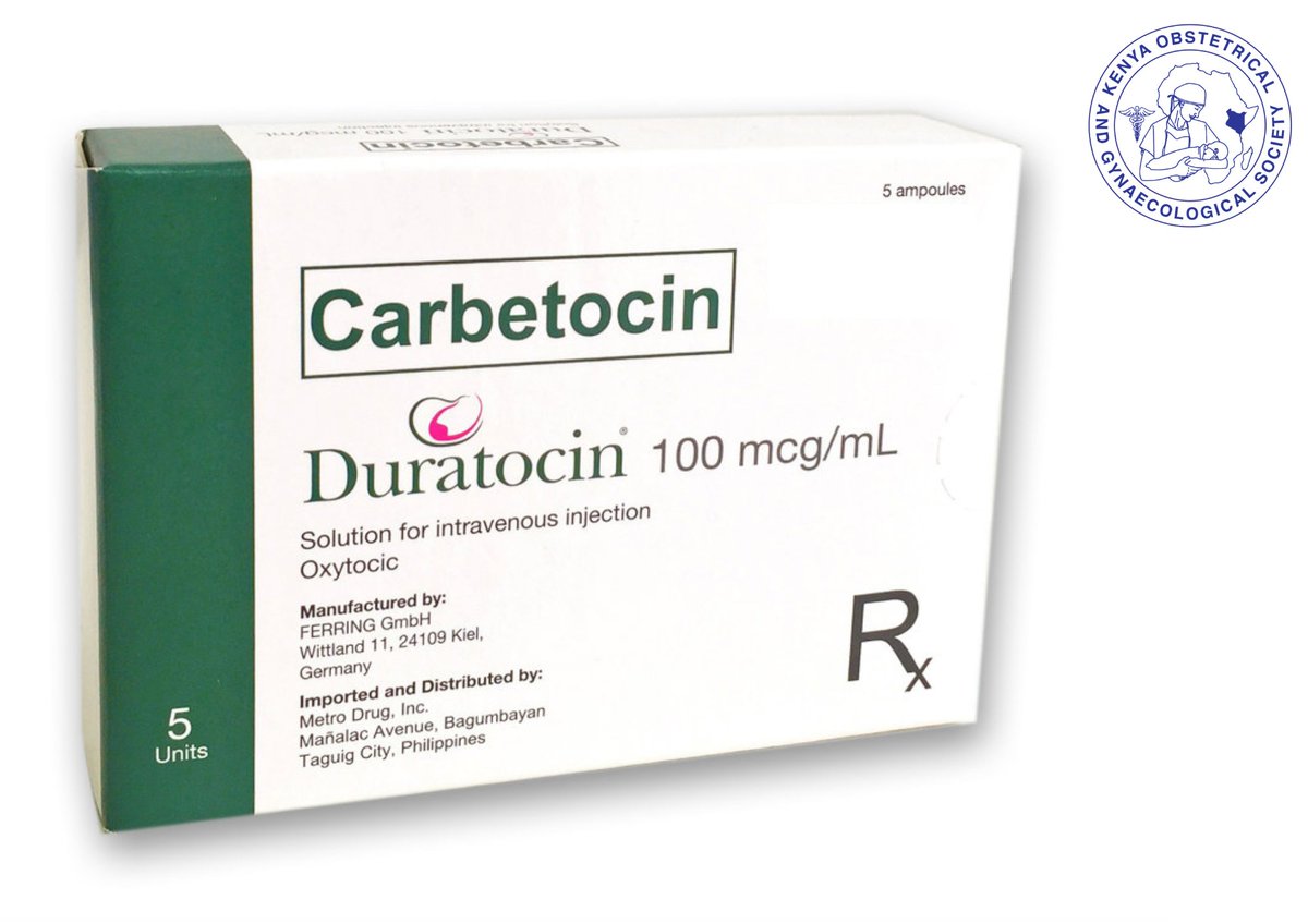 TheKOGSociety's tweet photo. 3.'Heat-stable Carbetocin' is a medication that helps to prevent PPH by increasing uterine tone. This medication is particularly useful in areas where refrigeration is not readily available. It has been shown to be as effective as oxytocin, in preventing PPH #amplifyPPH #KOGSNawe https://t.co/eDzOqsjZKf