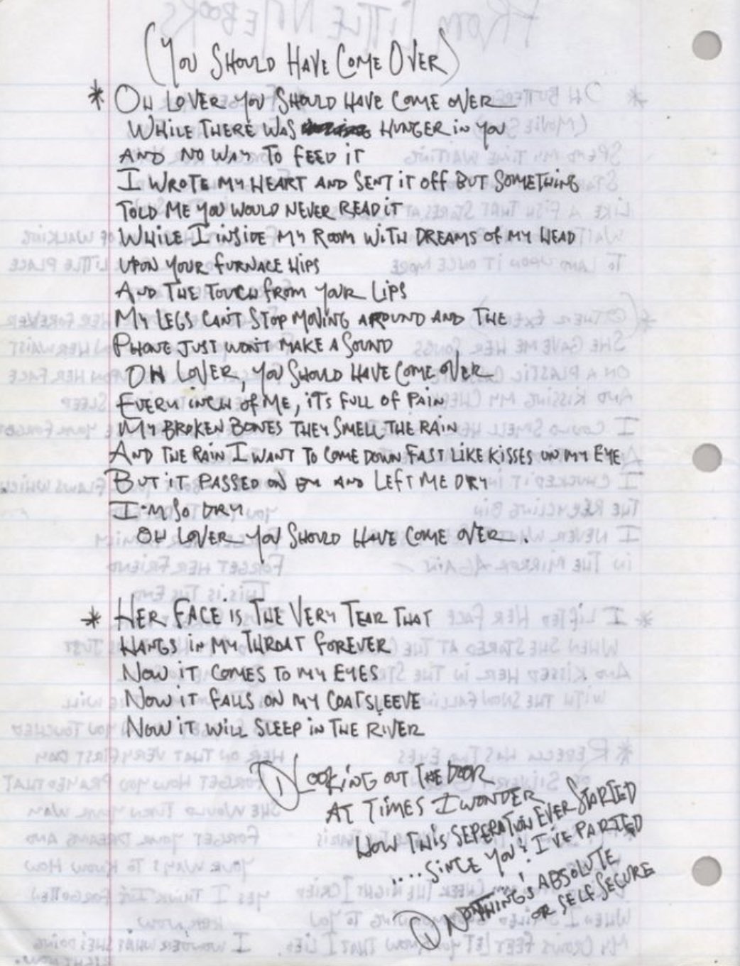 Jeff Buckley - Lover, You Should've Come Over (Lyrics) 
