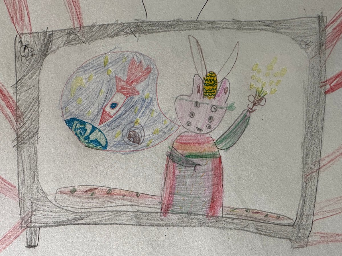 Pixee from a child's point of view. There is nothing more beautiful than childlike creativity and imagination. Thanks my son for the beautiful artwork.
@Alienfrens #frenfollowfren #NFTs #CryptoNews #ETH #NFTCommunity  #NFT