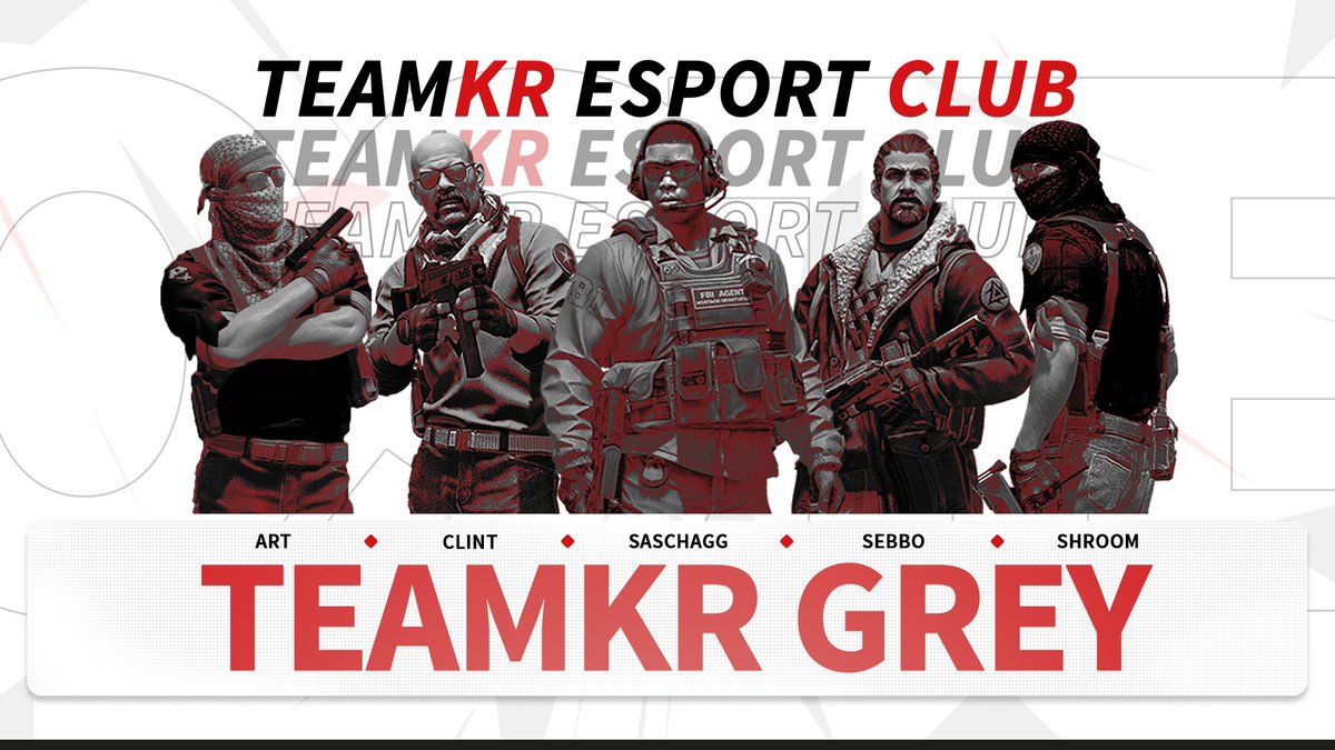 teamKR_'s tweet photo. Herzlich Willkommen!
Ein neues Team mit alten Gesichtern startet bei uns. Als teamKR Grey werden Clint, Art, SaschaGG, Sebbo und Shroom als Community Team unter unserer Flagge spielen.
Ihren ersten Auftritt gibt es heute im @KRCup_de zu sehen. https://t.co/7Aj81sAkh7