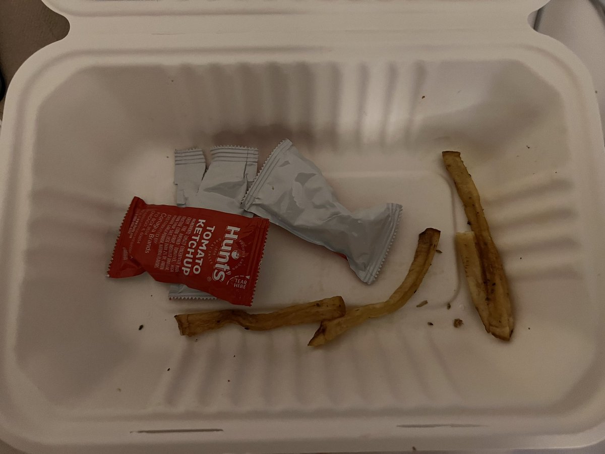 Check out how many fries came with my gyro. there’s almost 1 ketchup packet per fry. 

Though I guess to be fair, the menu did say “1 small/medium/large fry” so maybe I actually got extra?