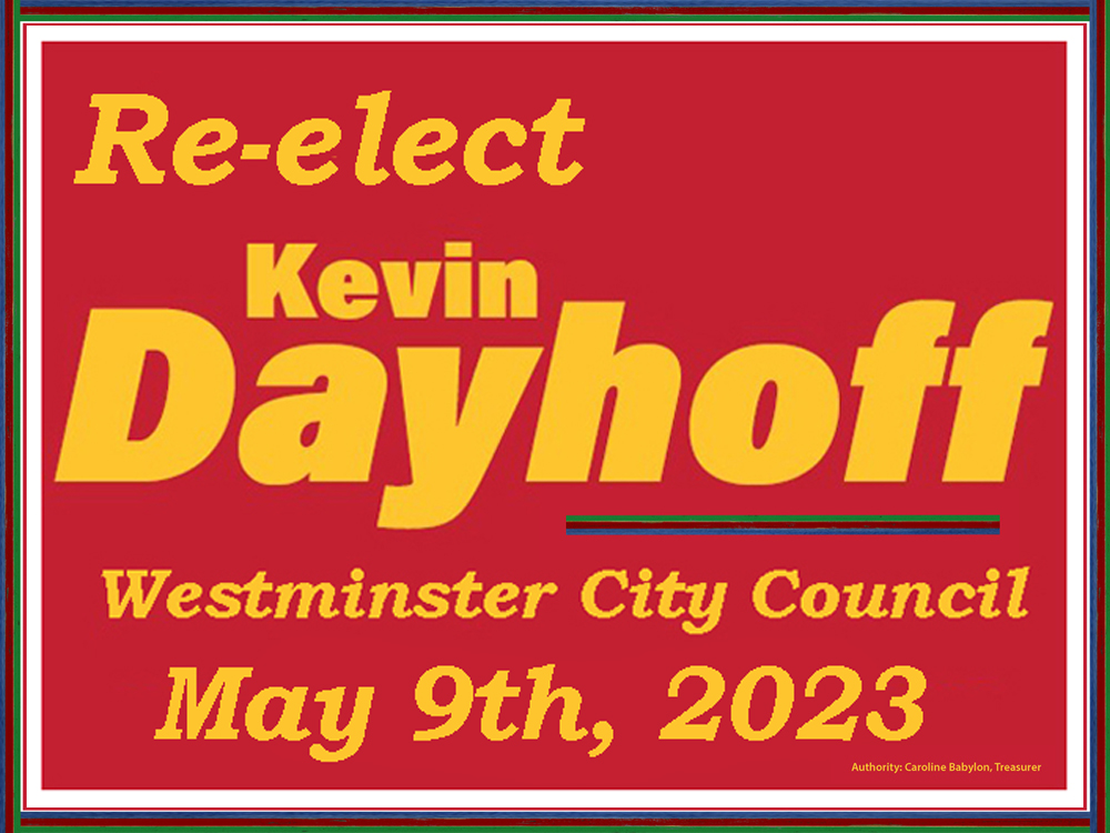 kevindayhoff's tweet photo. I am Kevin Dayhoff, and I would like to be re-elected - along with Councilmembers Ann Gilbert and Greg Pecoraro  - to remain in the three Westminster Common Council seats that are available in the upcoming May 9th city election. https://t.co/gp8pGYoPzy