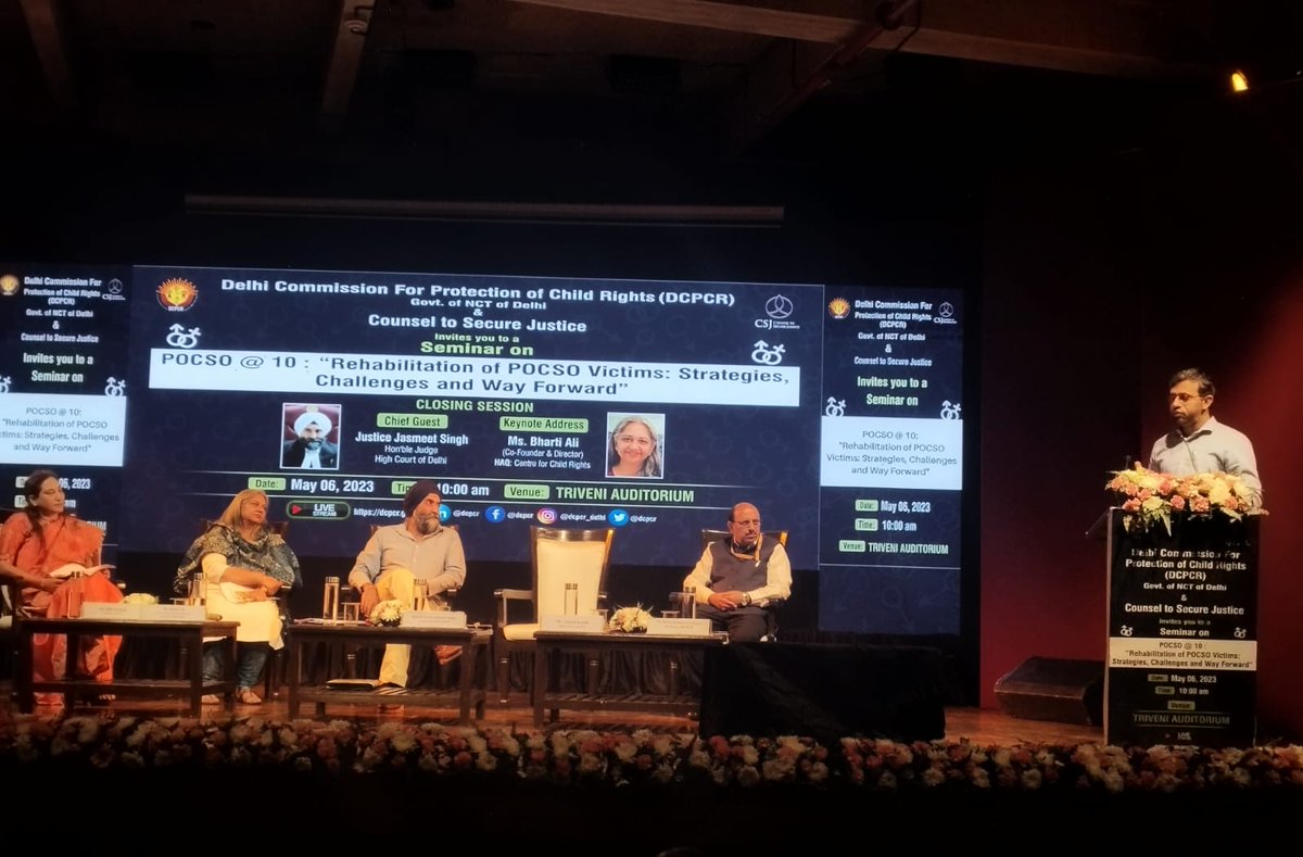 DCPCR's tweet photo. “We need a victim centric focus while our present lens has been punitive. We cannot be limited to a punitive approach ”
- says @AnuragKunduAK , Chairperson @DCPCR while giving closing remarks at #DCPCRxCSJ Seminar #POCSOat10 🧵92/n https://t.co/DEwU6pNuUL