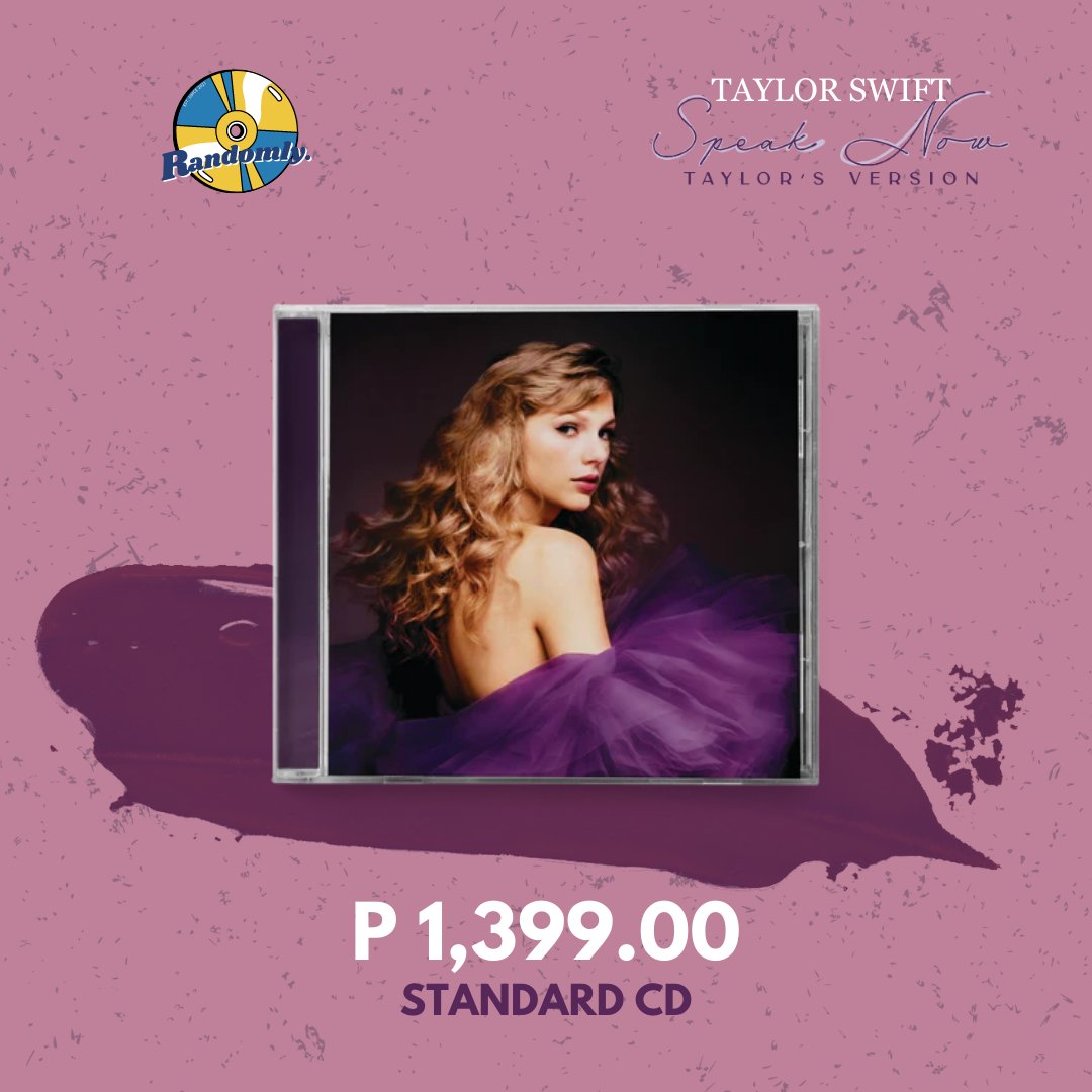 randomly_twt's tweet photo. HELP RT! 💜

𝑵𝒆𝒙𝒕 𝑪𝒉𝒂𝒑𝒕𝒆𝒓 - Speak Now (Taylor's Version) out 7.7!💜
Standard CD - 𝐏 𝟏,𝟑𝟗𝟗.𝟎𝟎
Standard Cassette - 𝐏 𝟏,𝟕𝟗𝟗.𝟎𝟎
Purple Vinyl / 3 LP - 𝐏 𝟒,𝟓𝟗𝟗.𝟎𝟎

𝘈𝘵 𝘭𝘦𝘢𝘴𝘵 60% 𝘋𝘗 𝘢𝘤𝘤𝘦𝘱𝘵𝘦𝘥. 𝘗𝘳𝘦-𝘖𝘳𝘥𝘦𝘳 𝘥𝘦𝘵𝘢𝘪𝘭𝘴 𝘩𝘦𝘳𝘦: https://t.co/lAlDSfWPQ3