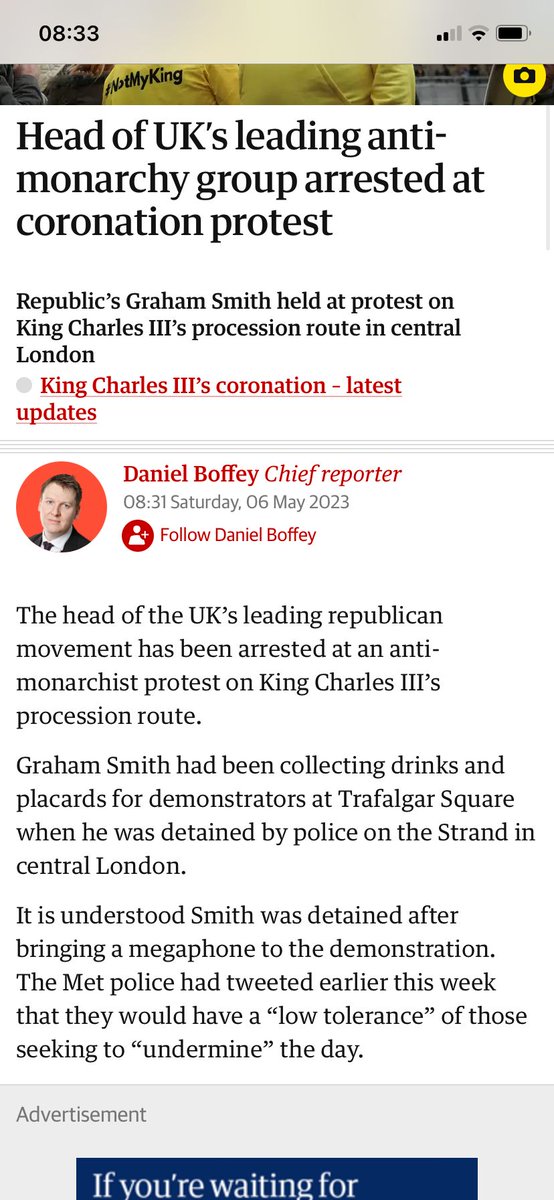 Remember the rules folks

Shutting down the whole of central London to celebrate a man "chosen by God" to wear a fancy hat - your patriotic duty

Holding up a sign expressing your dissent - ARREST THEM ALL