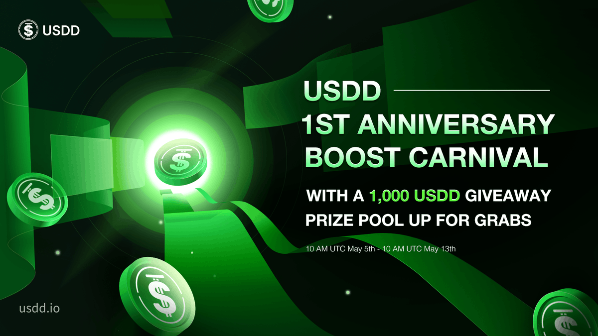 New Giveaway: USDD 1st Anniversary (USDD)
Total Reward: $1,000 USDD
Rate: ⭐️⭐️⭐️⭐️⭐️
Winners: 185 Random &amp; Top 3
Distribution: within 14 days after ends

Giveaway Link: t.me/GiveawayInspec…

#Giveaway #Giveaways #GiveawayInspector #USDD #Huobi #Crypto #Bitcoin