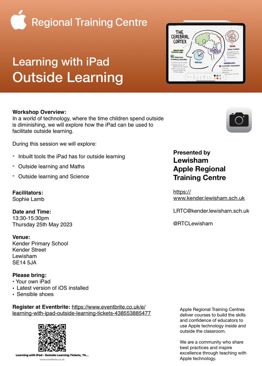 ☀️As the sun begins to shine, we invite you to join for a session on using the iPad for learning outside ☀️ #AppleRTC #Apple #Outsidelearning