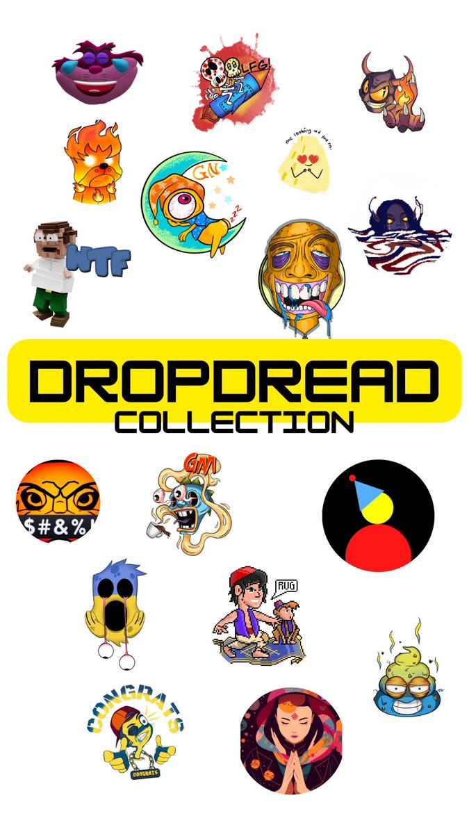 m_o_k_art's tweet photo. #dropdread sticker event ended yesterday! All the pieces below!
You can buy them for 0.007 on DROPDREAD COLLECTION!

🏆TOP TEN &amp; WINNER of chip system and next artist on Moka soon!

TY all for tge support❤️

STAY TUNED!

#mokartclub #ARgallery #nftgallery #CommunityLove #nftart https://t.co/fEIFX4CKsX