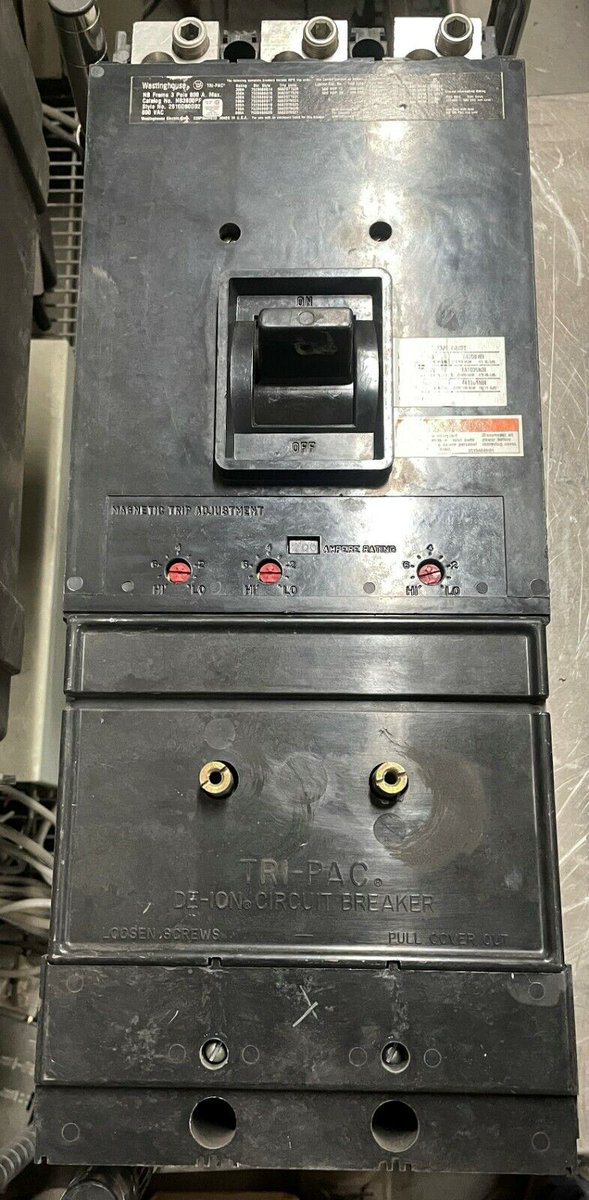 WESTINGHOUSE NB3800PF TRI-PAC DE-ION CIRCUIT BREAKER 700A, 3Pole, Shunt Trip
ebay.com/itm/1752680300…

#Westinghouse
#NB3800PF
#TriPacDeIon
#CircuitBreaker
#ElectricalEquipment
#PowerDistribution
#IndustrialEquipment
#ElectricalProtection
#CircuitProtection
#PowerManagement