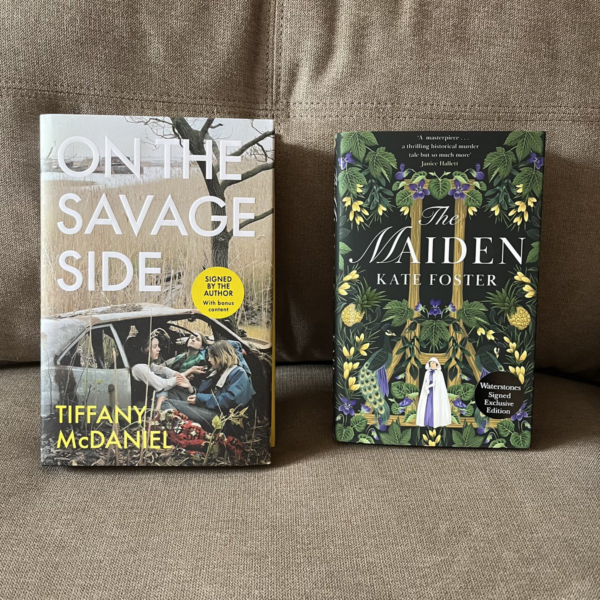 Readinthelight's tweet photo. #BookTwitter made me do it! Well, it was really my lack of self control but I’m blaming @portybelle and @FranMcBookface 🤣

How gorgeous is The Maiden by Kate Foster 🥰

I loved Betty by Tiffany McDaniel so looking forward to her new one. https://t.co/b8GCTFNGnV