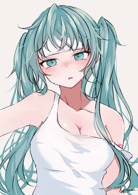 季節の変わり目は、風邪をひく。  (2時間で描きました)  #初音ミク #イラスト