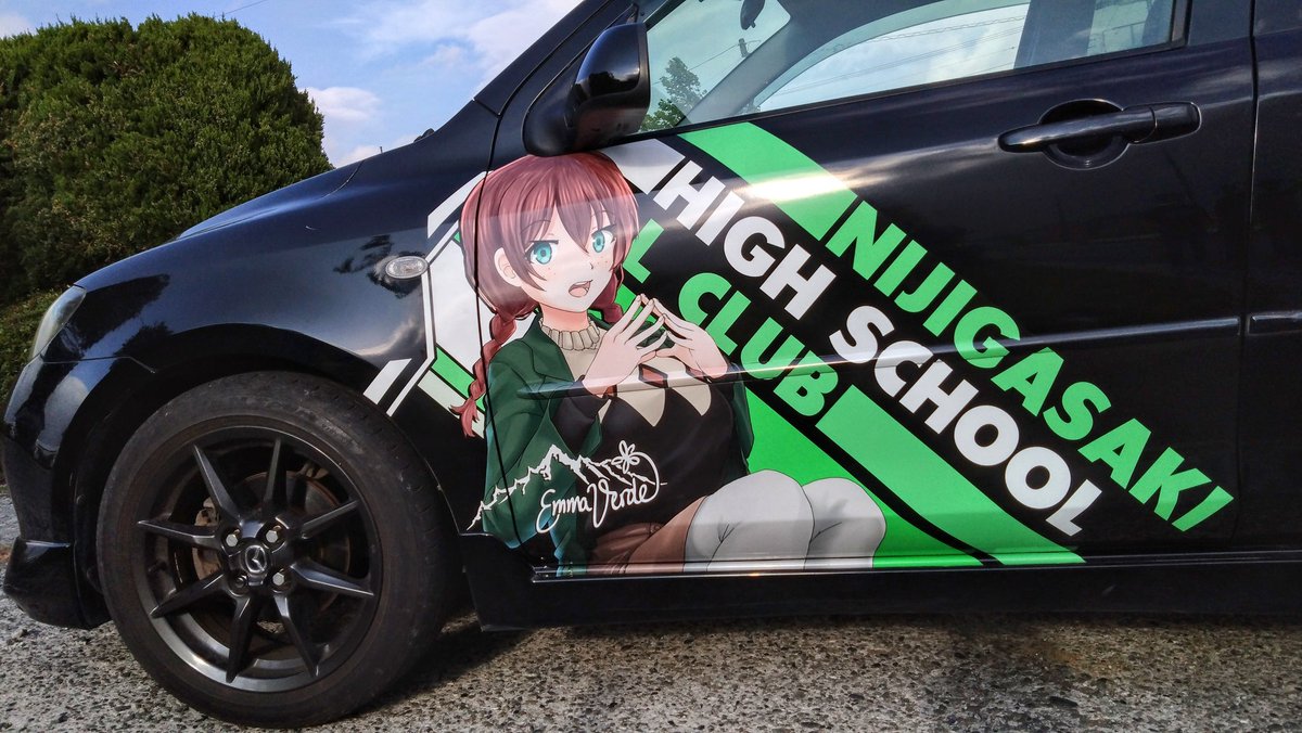 「足車のデミオに 虹ヶ咲学園スクールアイドル同好会から ミア・テイラーちゃんと エ」|kokott(ここっと)🍹☄️🤖のイラスト