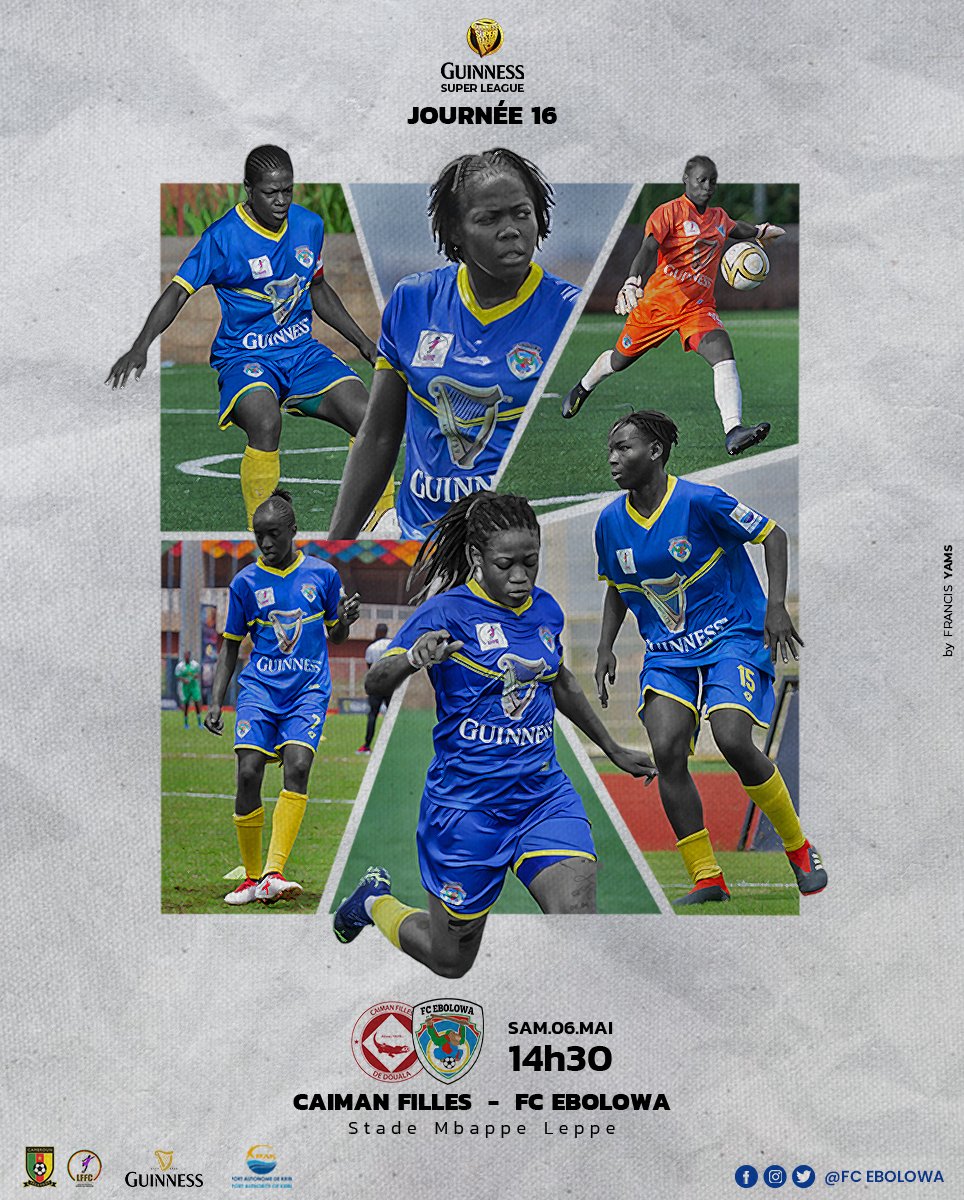FCEbolowa's tweet photo. Mos Ebuma @GSuper_League
JOUR DE MATCH @lffccam
Game Day @FecafootOfficie
@FCEbolowa présente ses civilités à #Caïman dès 14h30 à Mbappe Leppe.
#MATCHDAY16
#GSL3
#mosebuma
#LFFC
#Fecafoot
#PAK
#Footballféminin
#CFDFCE
#Douala
#MbappeLeppe
#EnsembleEcrivonslHistoire https://t.co/ZLCAiNyuEW