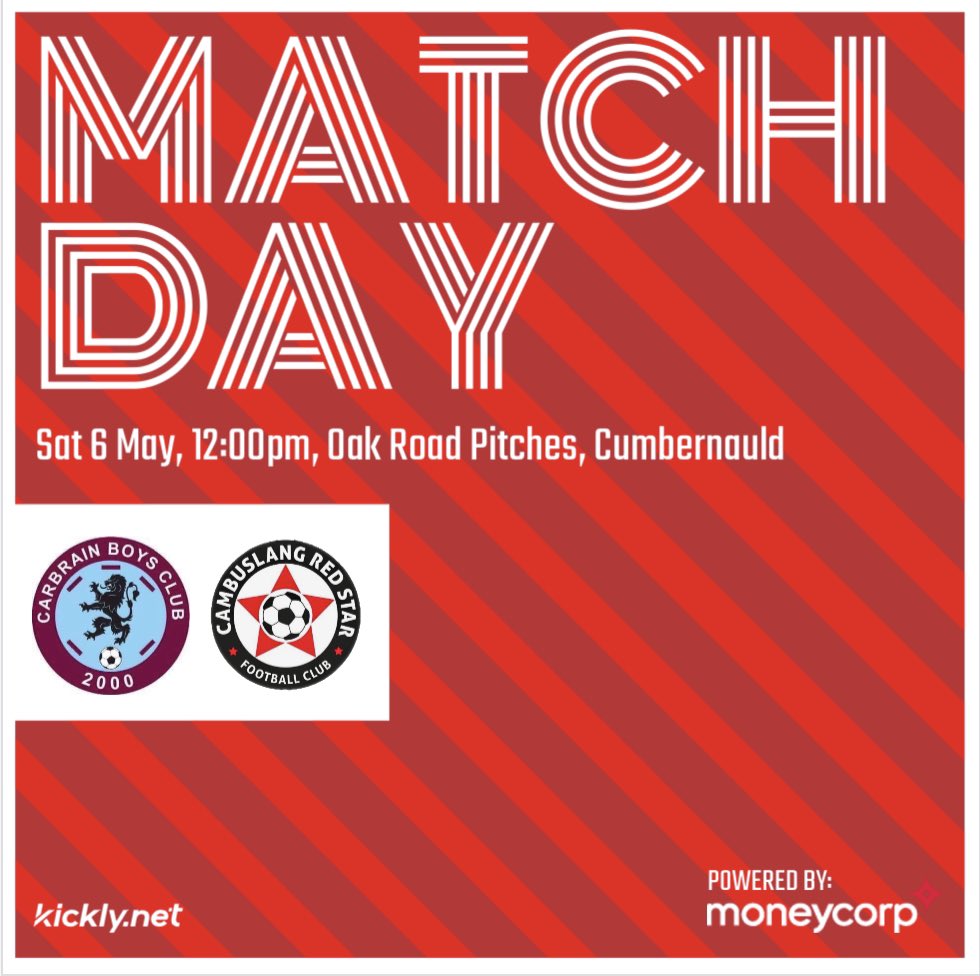 CRS_2006's tweet photo. 🔴⭐️ It’s Matchday! Our last game of the season today and the boys look to go out in style! 

🆚 Carbrain BC 
🏆 CSFA League D 
⌚️ 12pm 
🏟️ Oak Road Pitches, Cumbernauld

#MonTheRedstar https://t.co/ZyqIbQvUia