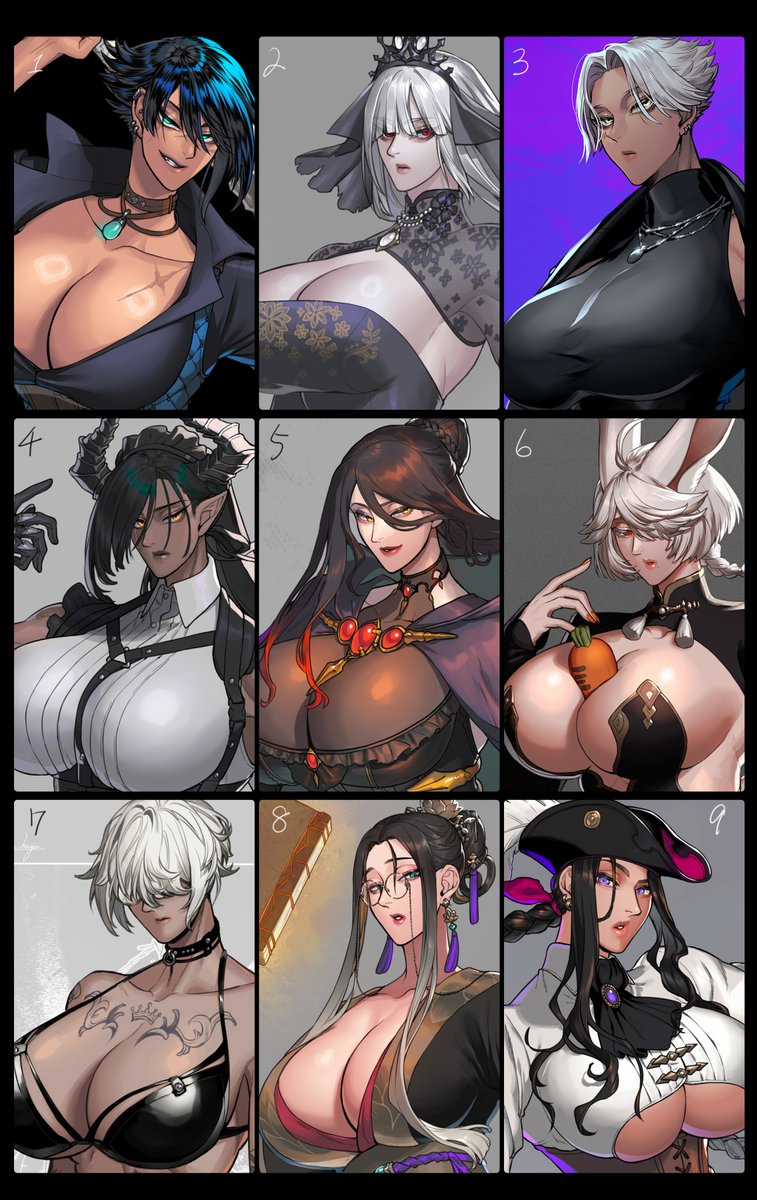 過去に描いた女性キャラまとめてみた! 何番のキャラが好き?  Here is a list of female characters I have drawn in the past! What number character is your favorite?