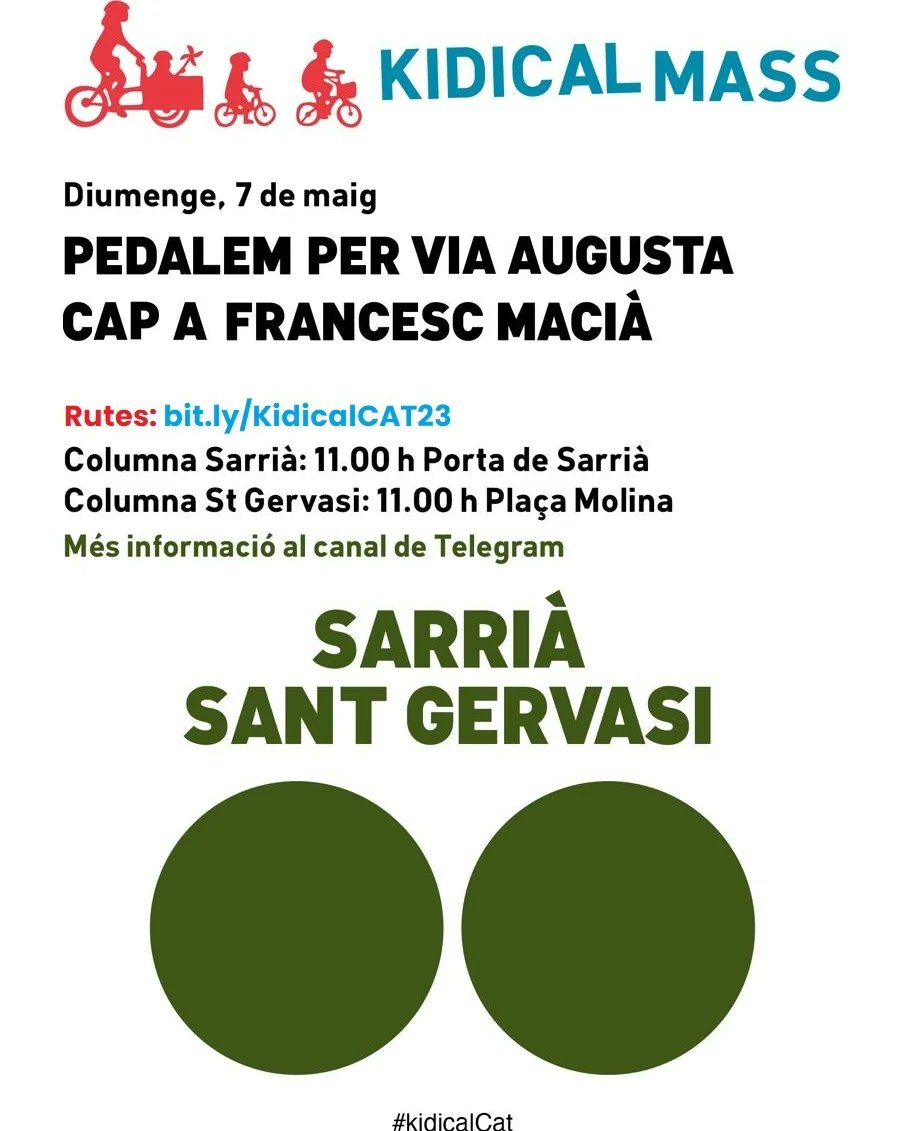 bicibusbcn's tweet photo. Friday ✅
Sunday....                   🚴‍♀️🚴🚴‍♂️
@AVSarria @RevueltaEscolar @rmsantaisabel @KidicalmassK @KinderaufsRad #KidicalMass #bicibús #BikeBus #Fahrradbus #Fietspoolen #cicloexpresso https://t.co/kJgKcLbwQR