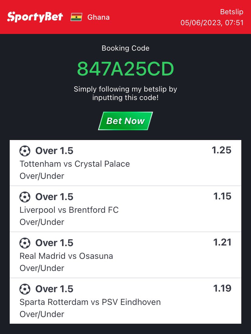 StreetsCaptain's tweet photo. Daily free Odds 

2+ odds - 847A25CD

25+ Odds - F73EB4E (Over 1.5)

Edit, Play or Ignore 

#betresponsibly 
#Retweet
 Telegram - https://t.co/izQBjXEogT https://t.co/gllhKec8sM