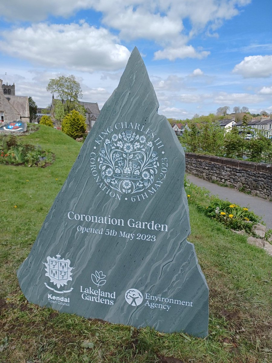 To celebrate the #Coronation of King Charles III this popular area of the riverside in Kendal has been named the Coronation Garden.

#Coronation
#CoronationGarden
#KendalFRMS
#KendalScheme